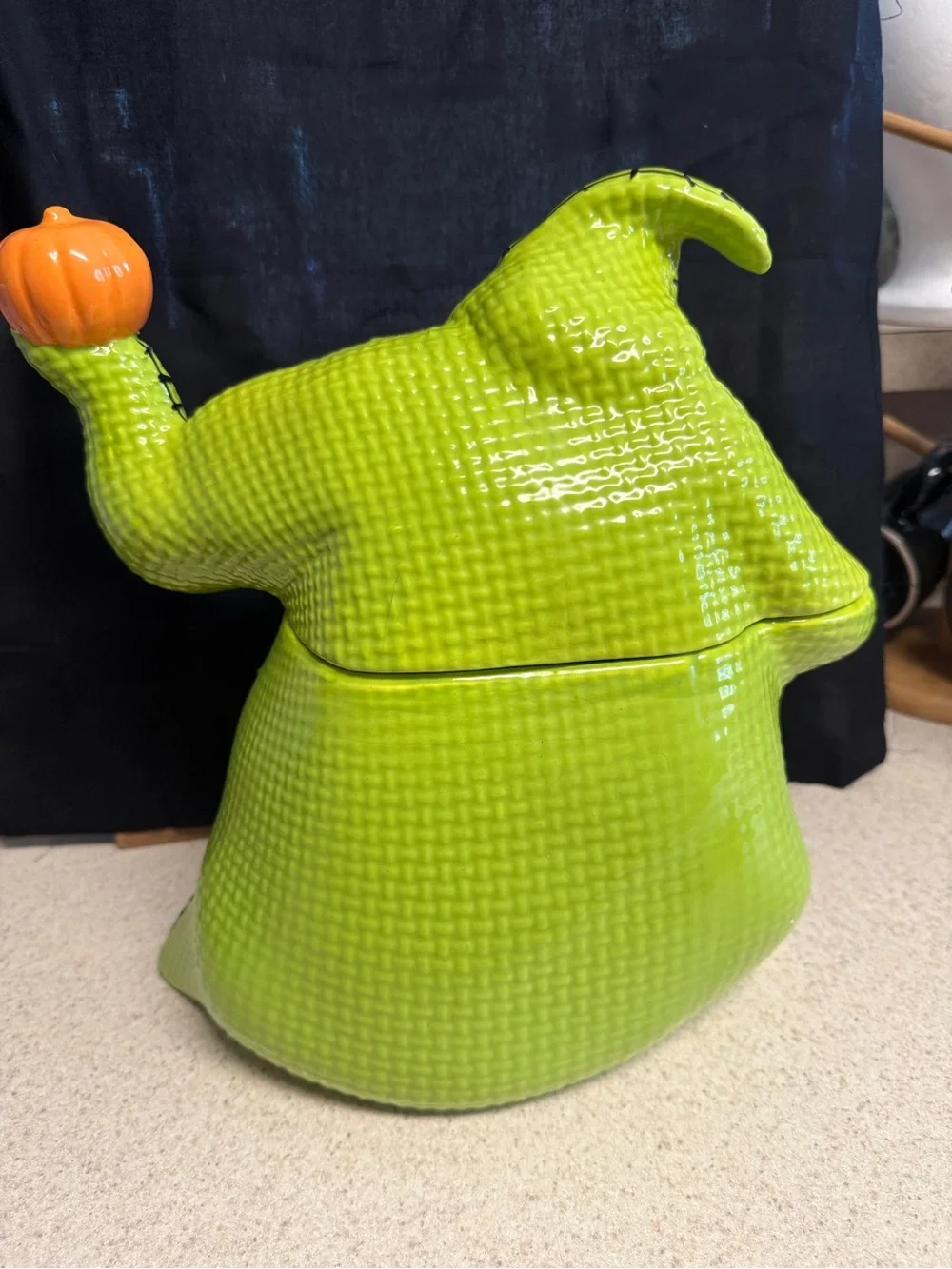 Bright Green Oogie Boogie  Decor Cookie Jar - Green